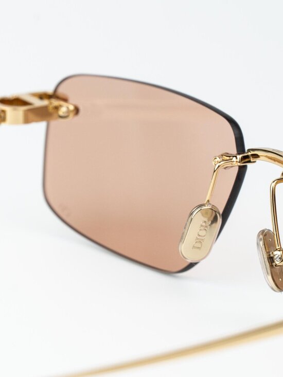Dior Women Sunglasses Gold Rose Rectangle CDIOR S4U B0L0 NEW AUTHENTIC main image 5
